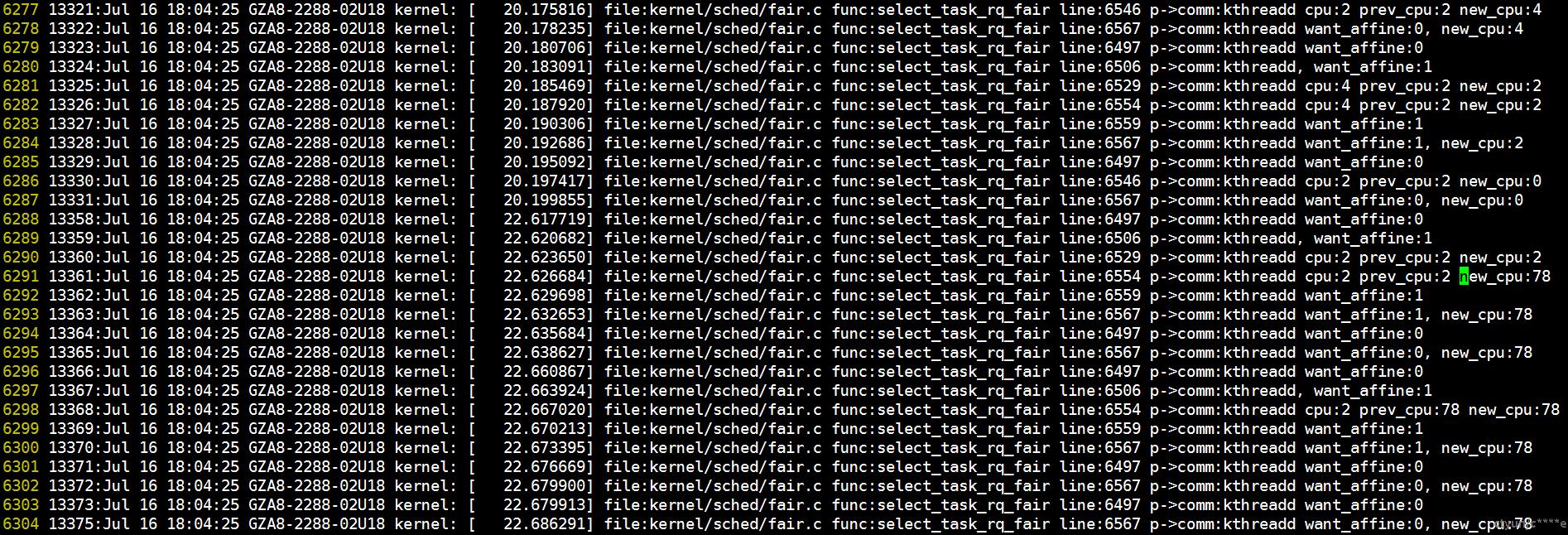 vim kthreadd.log